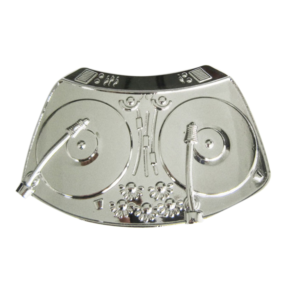 Belt Buckle (Bright Silver DJ Music Turntable)