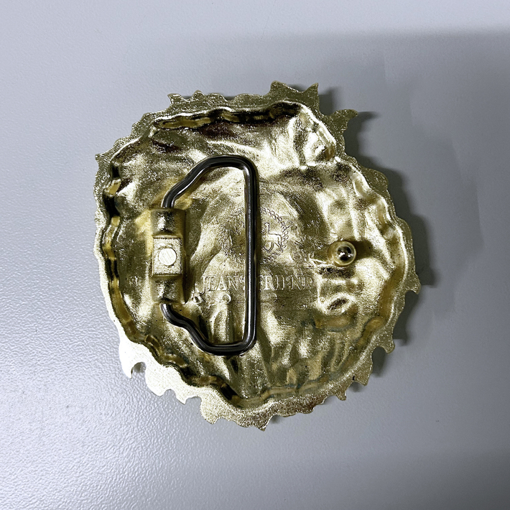 Gold Color Plated Animal King Head Wildlife Western Belt Buckle