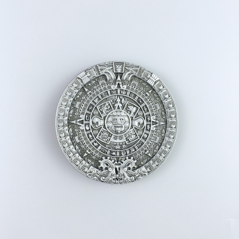 Vintage Style Aztec Calendar Round Belt Buckle for Men