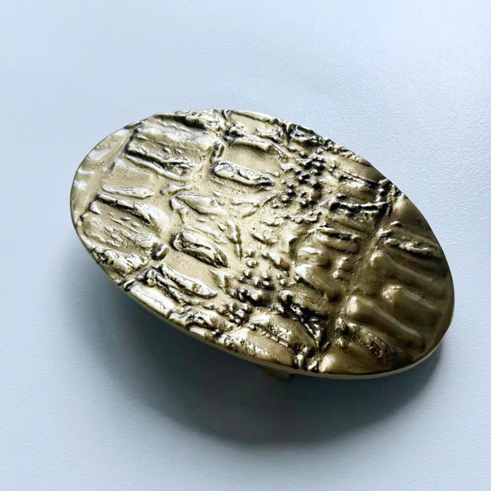 Solid Brass Rock Stone Texture Belt Buckle BUCKLE-BS022
