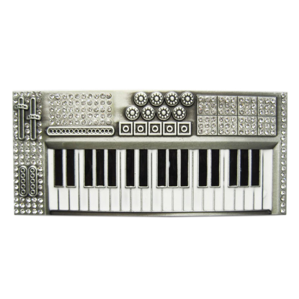 Bling Bling Rhinestones Piano Music Belt Buckle Gurtelschnalle Boucle de ceinture
