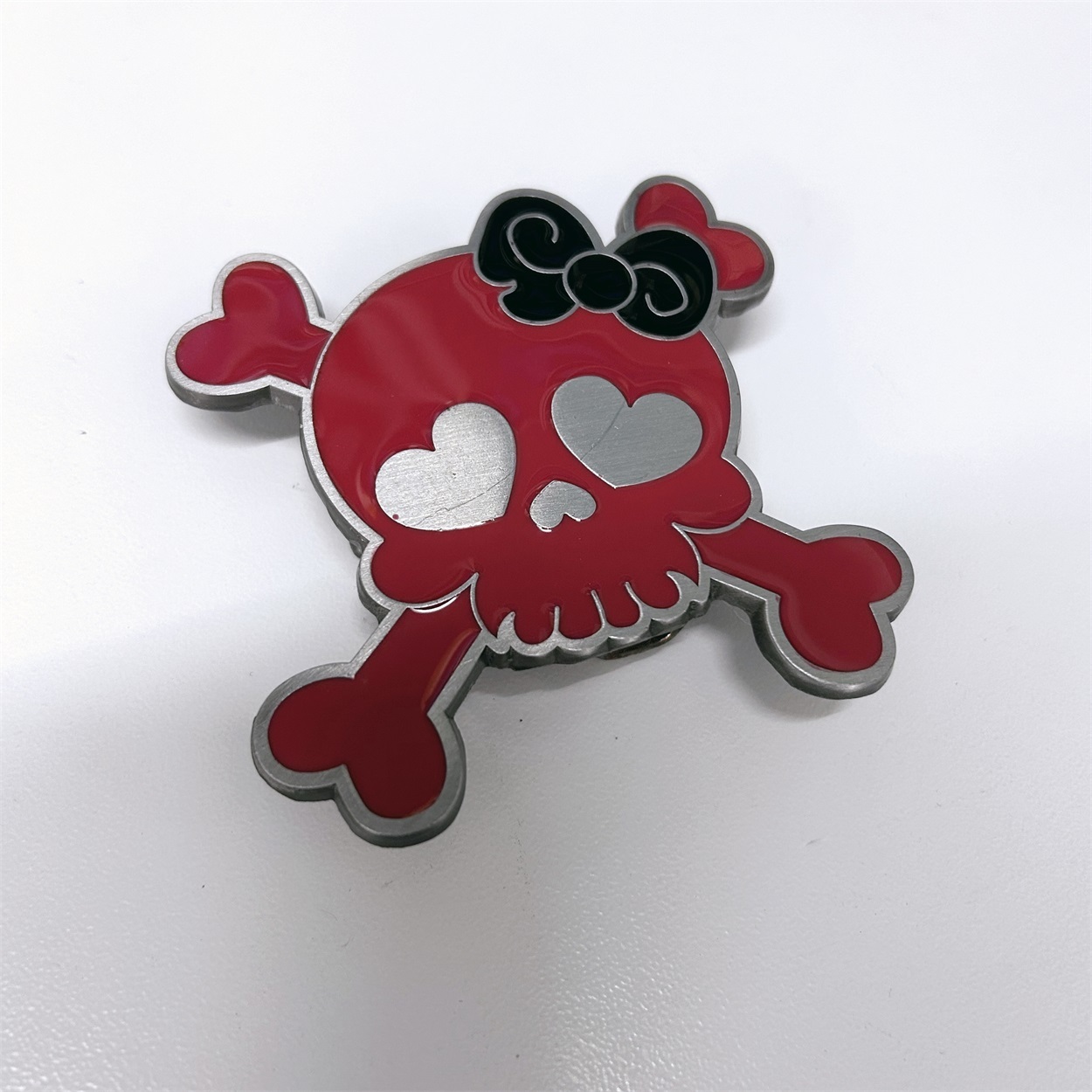 JEAN'S FRIEND Vintage Red Enamel Punk Rock Emo Tattoo Skull Girl Wedding Belt Buckle