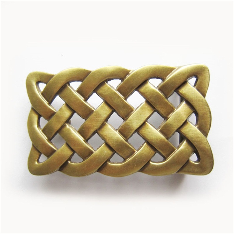 New 1.58 inches 40 mm Celtic Cross Knot Solid Brass Belt Buckle BUCKLE-BS002