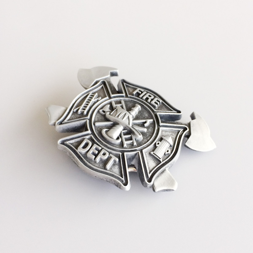 JEAN'S FRIEND Vintage Style Cross Fire Fighter Belt Buckle