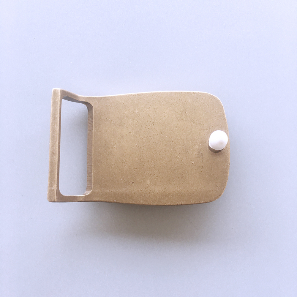 Double Fishes Rectangle Solid Brass Belt Buckle BUCKLE-BS012