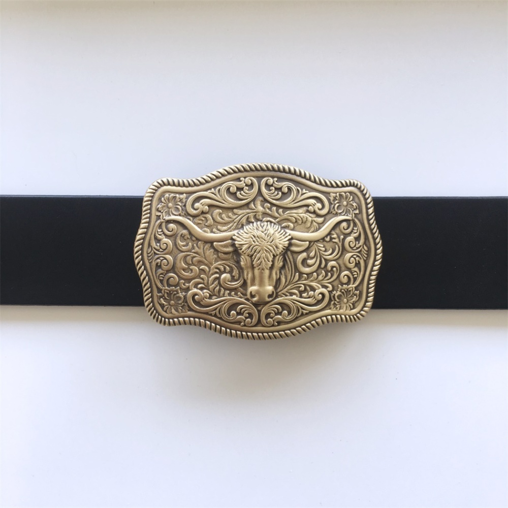 New Western Bull Cowboy Cowgirl Solid Brass Belt Buckle BUCKLE-BS016