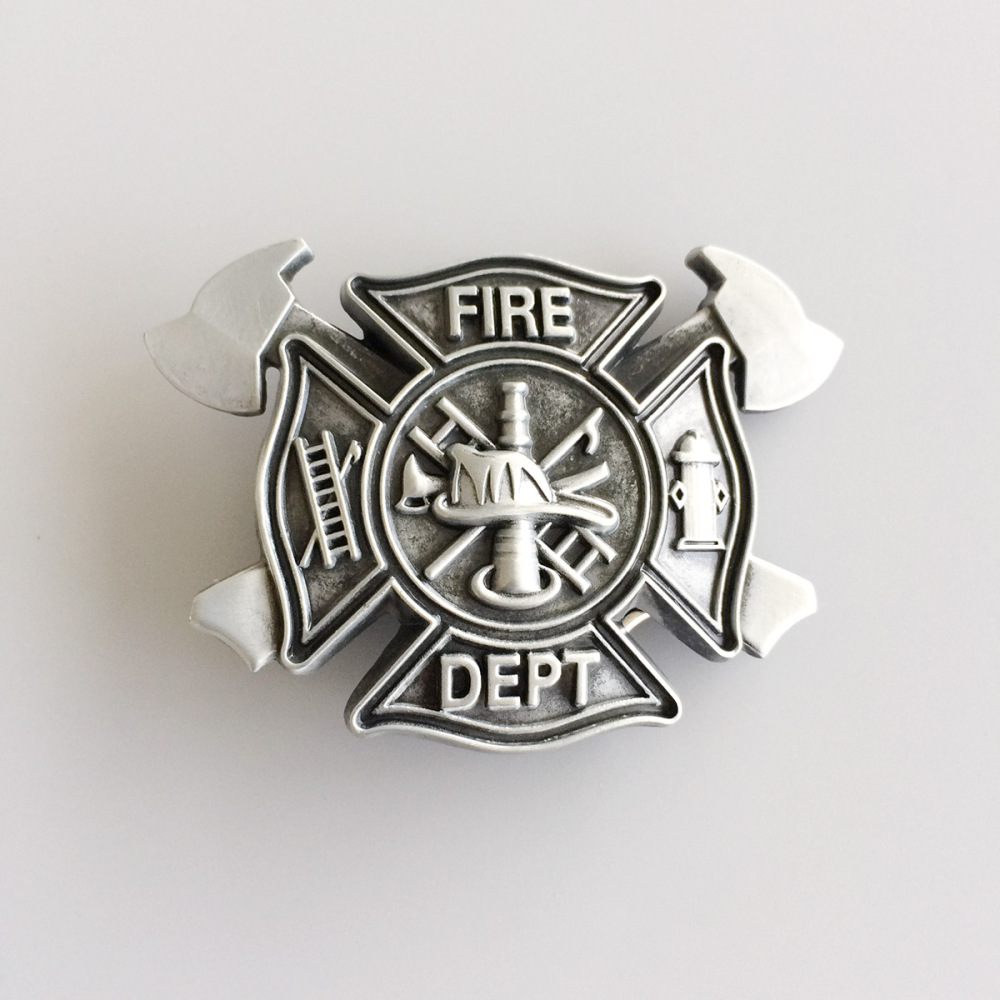 JEAN'S FRIEND Vintage Style Cross Fire Fighter Belt Buckle