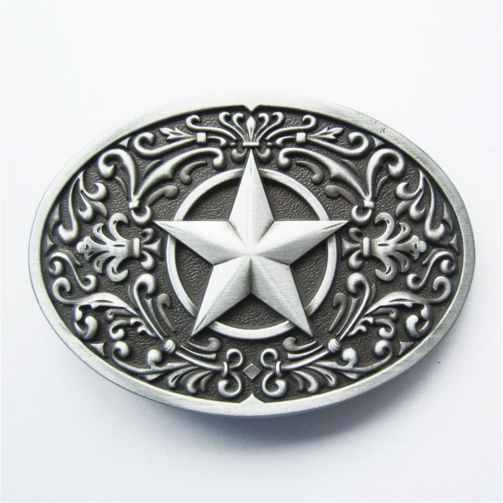 Vintage Style Southwest Western Star Oval Belt Buckle