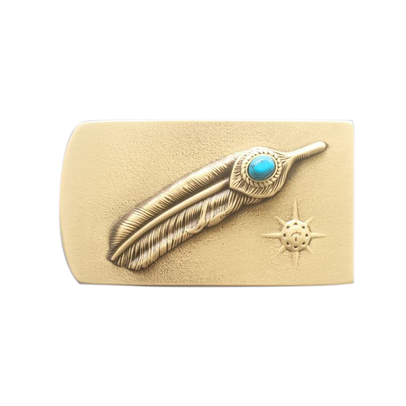 New Stone Sun Solid Brass Belt Buckle BUCKLE-BT002