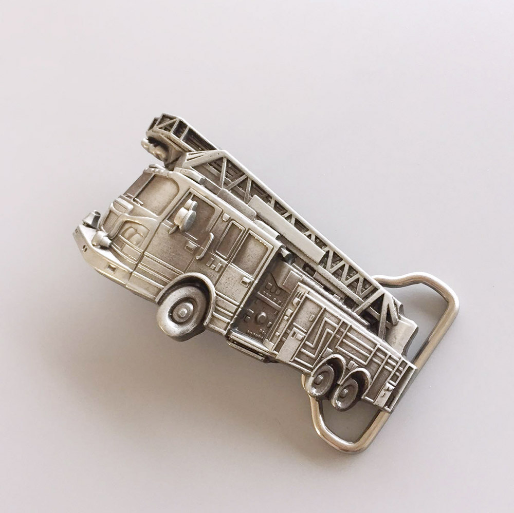 Vintage Fire Truck Firefighter Belt Buckle Gurtelschnalle Boucle de ceinture