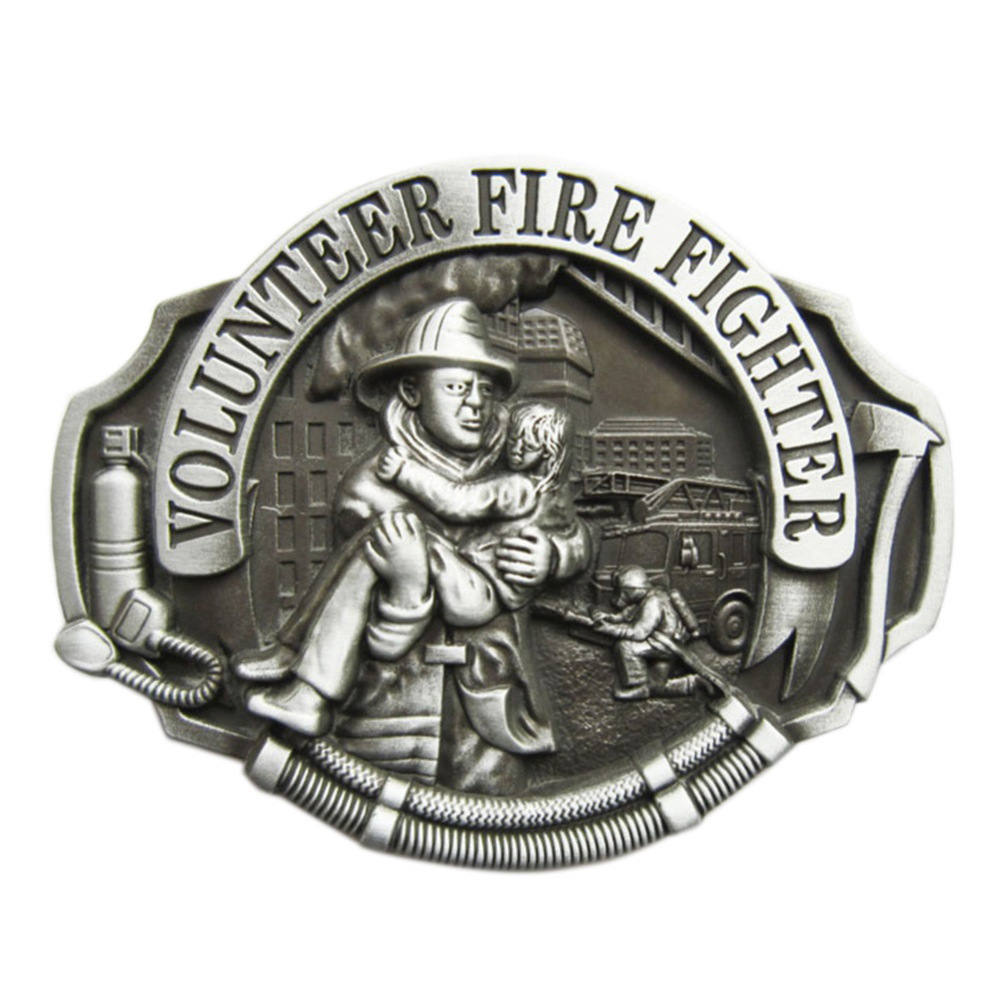Hero Volunteer Fire Fighter Vintage Belt Buckle Gurtelschnalle Boucle de ceinture