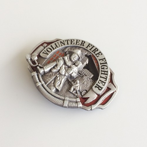 Enamel Hero Volunteer Fire Fighter Belt Buckle Gurtelschnalle Boucle de ceinture BUCKLE-OC009