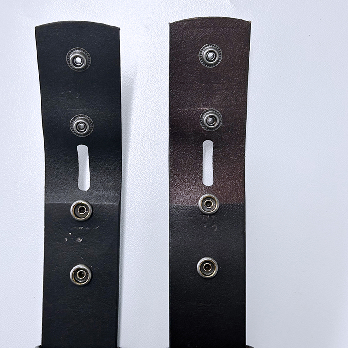 Black Punk Nails Studded Genuine Leather Belt Brass Snap On Belt BELT1-006BKN