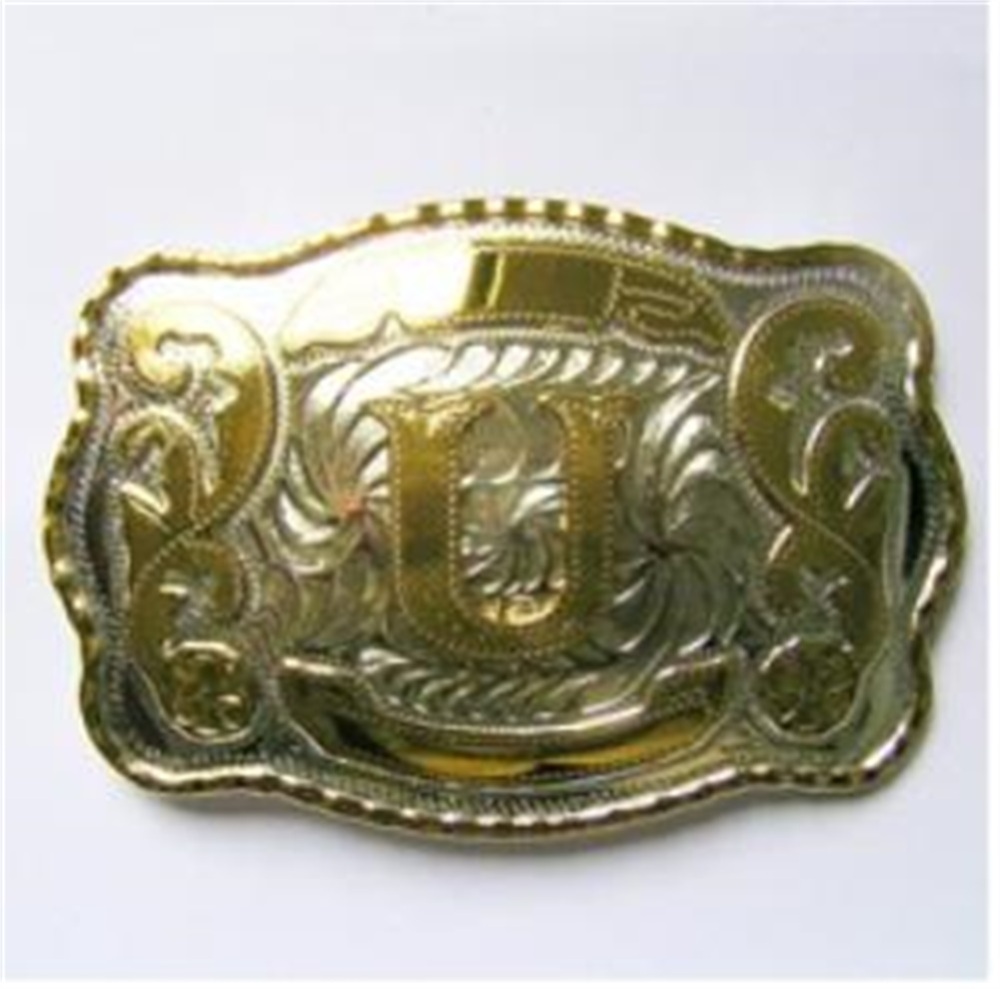 Large Size Initial Letter U Western Cowboy Belt Buckle Gurtelschnalle Boucle de ceinture