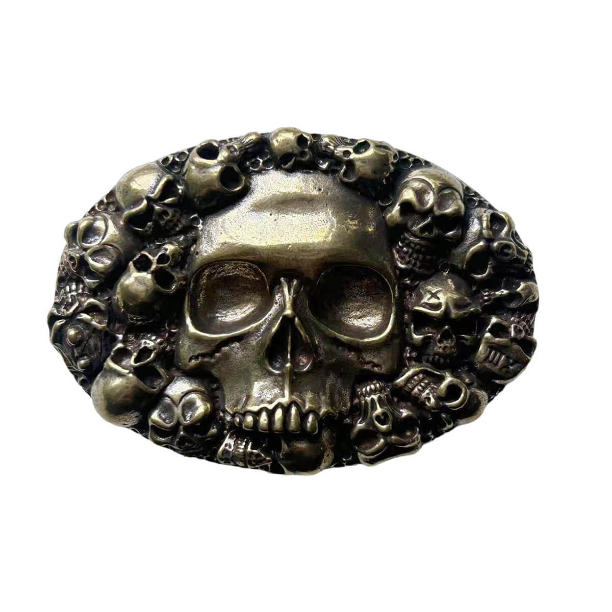 Solid Brass Skull Belt Buckle BUCKLE-BS023