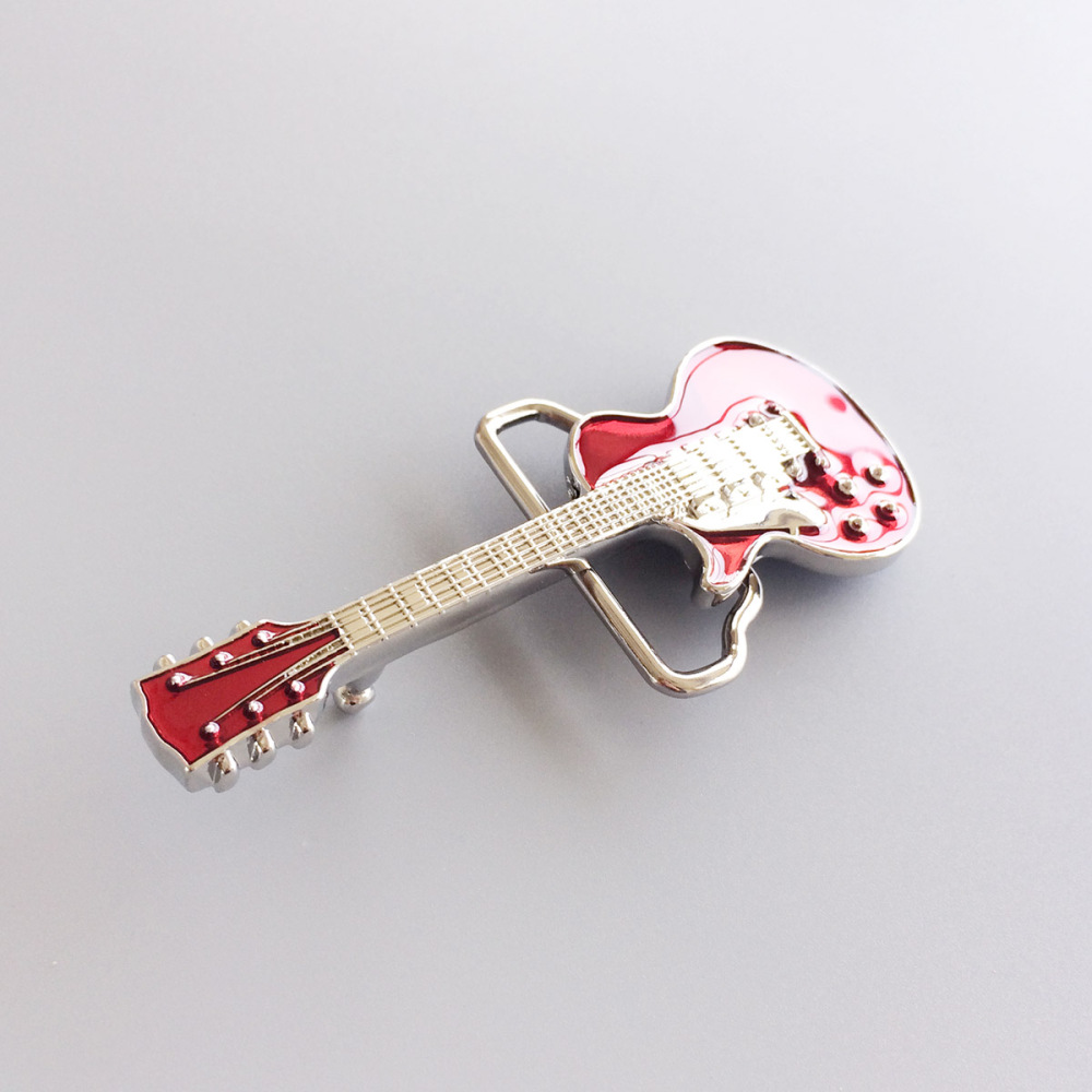 Red Enamel Electric Guitar Music Belt Buckle Gurtelschnalle Boucle de ceinture
