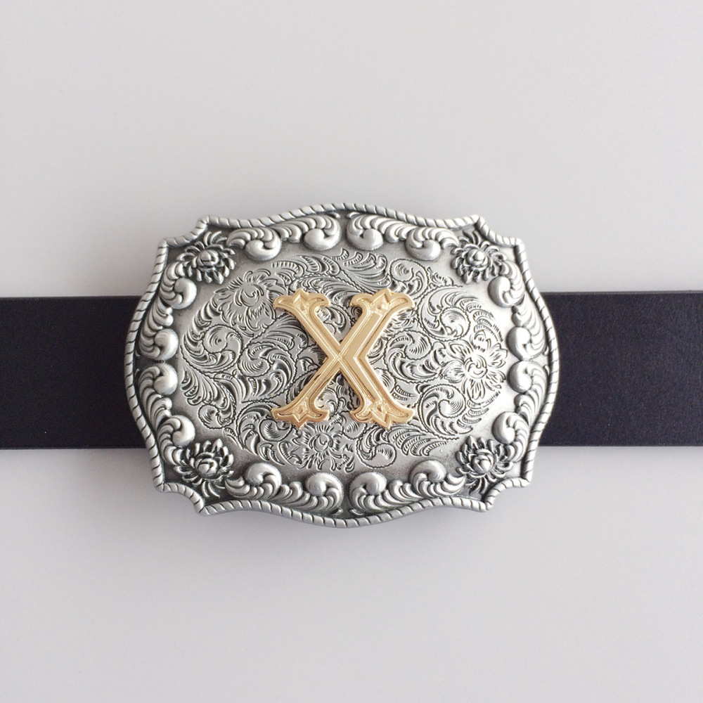 Initial Letter X Western Style Cowboy Cowgirl Belt Buckle BUCKLE-LE010X