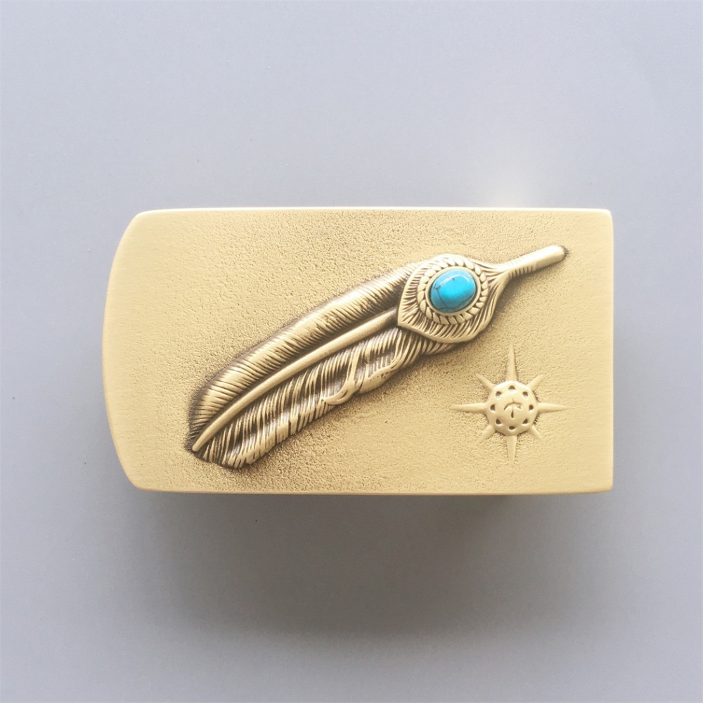 New Stone Sun Solid Brass Belt Buckle BUCKLE-BT002
