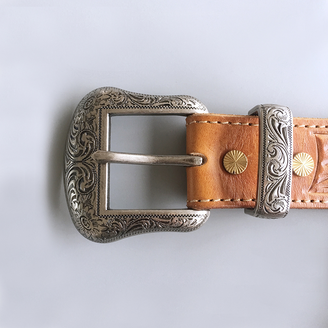Vintage Pin Belt Buckle Hand Crafted Cowboy Cowgirl Western Genuine Leather Belt BELT-003-PIN3