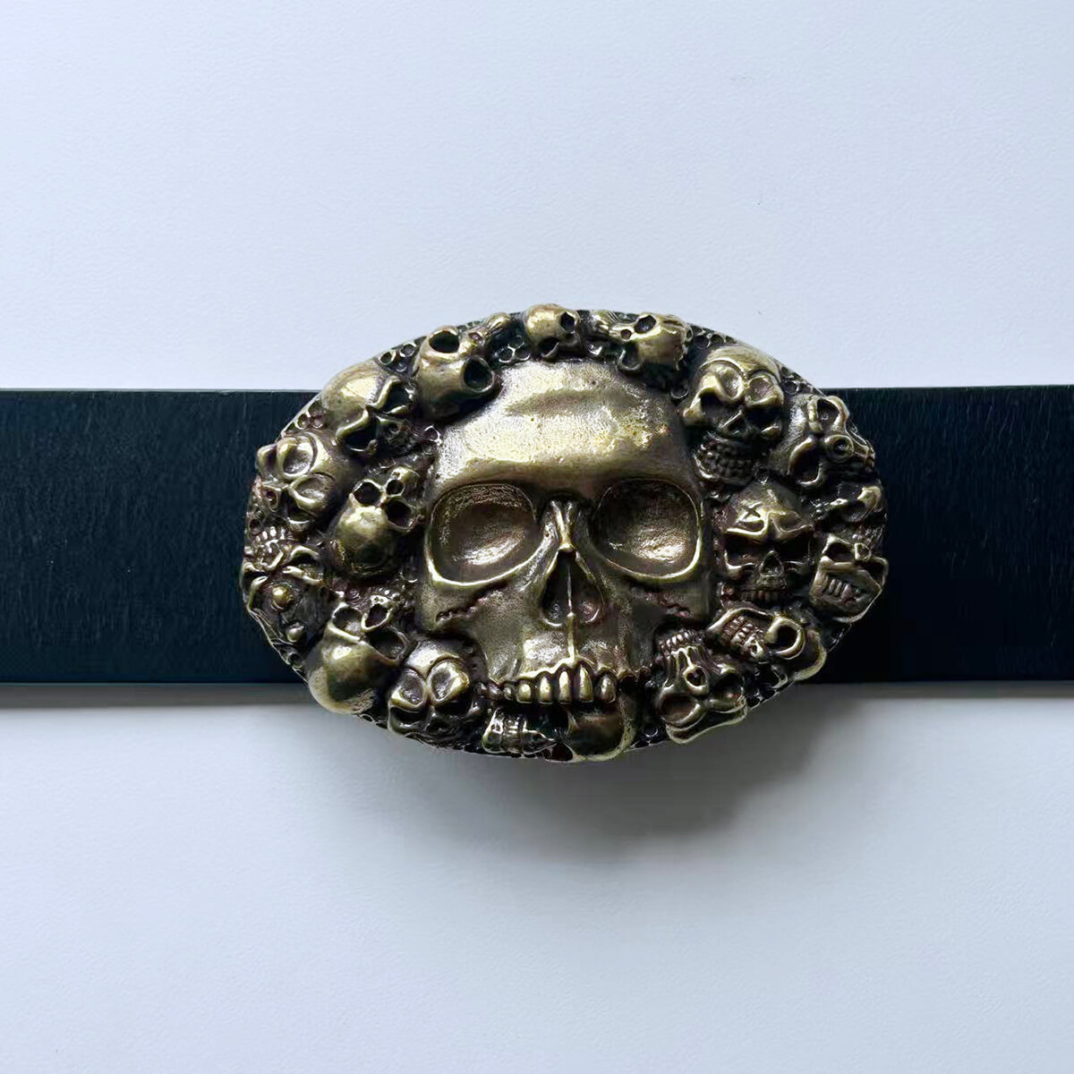 Solid Brass Skull Belt Buckle BUCKLE-BS023