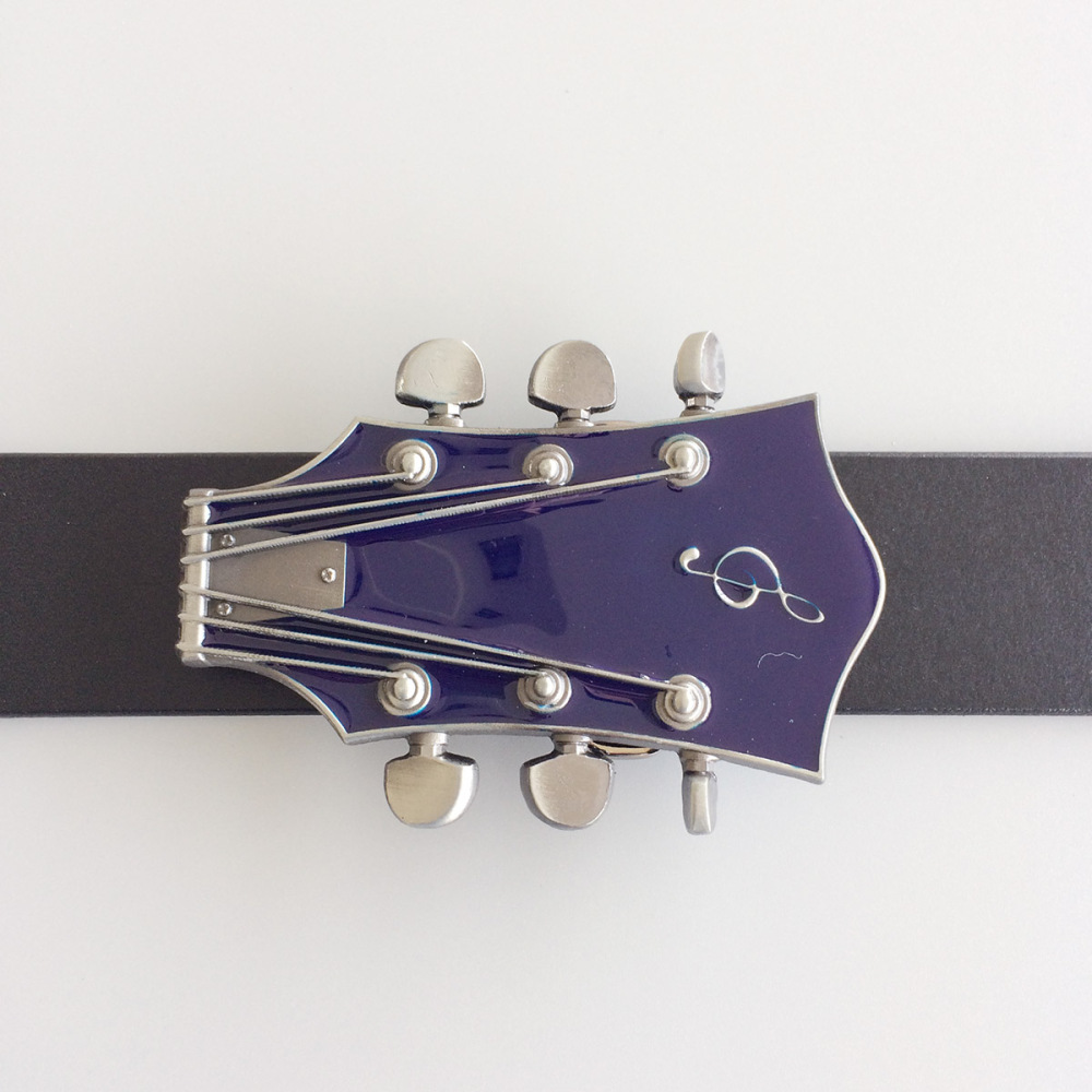 Vintage Blue Enamel Guitar Music Belt Buckle Gurtelschnalle Boucle de ceinture
