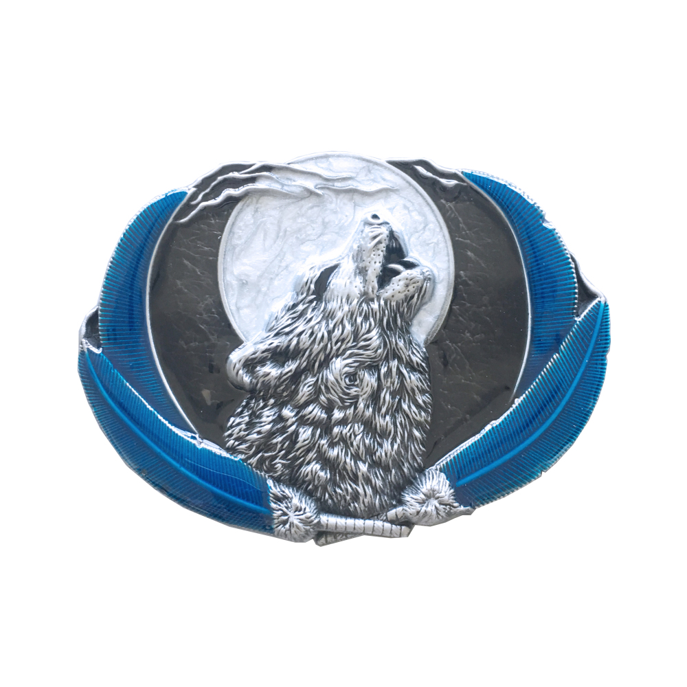 Vintage Style Enamel Western Moon Oval Belt Buckle