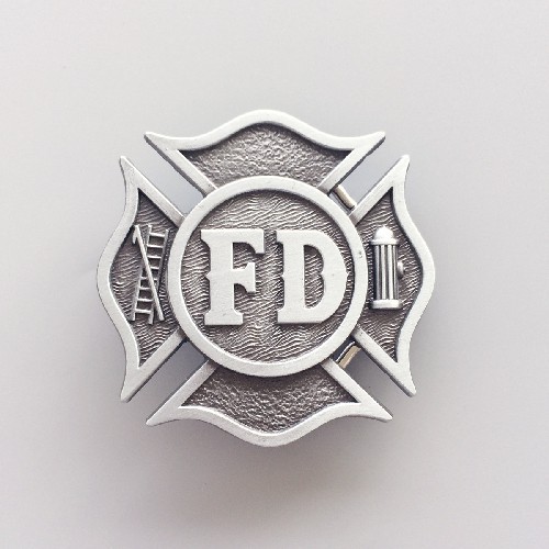 Antique Brushed Silver Fire Fighter Dept Hero Belt Buckle Gurtelschnalle Boucle de ceinture BUCKLE-OC030AS