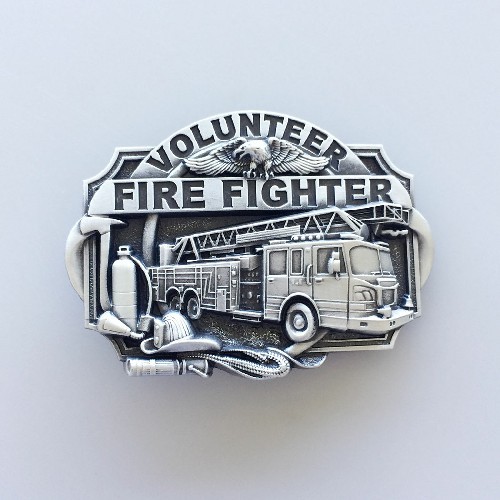 Vintage Western Volunteer Firefighter Fire Belt Buckle Gurtelschnalle Boucle de ceinture BUCKLE-WT007AS