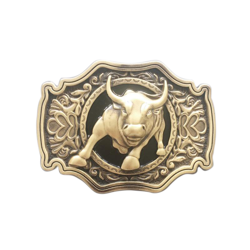 Western Rodeo Bull Solid Brass Belt Buckle BUCKLE-BS008