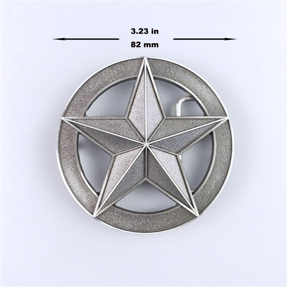Vintage Circle Star Belt Buckle Gurtelschnalle Boucle de ceinture