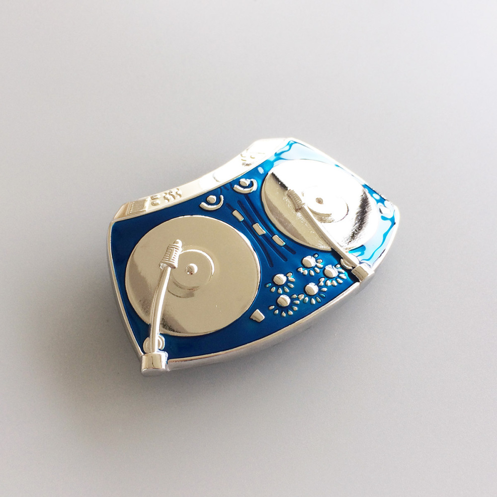 Belt Buckle (Blue DJ Music Turntable)