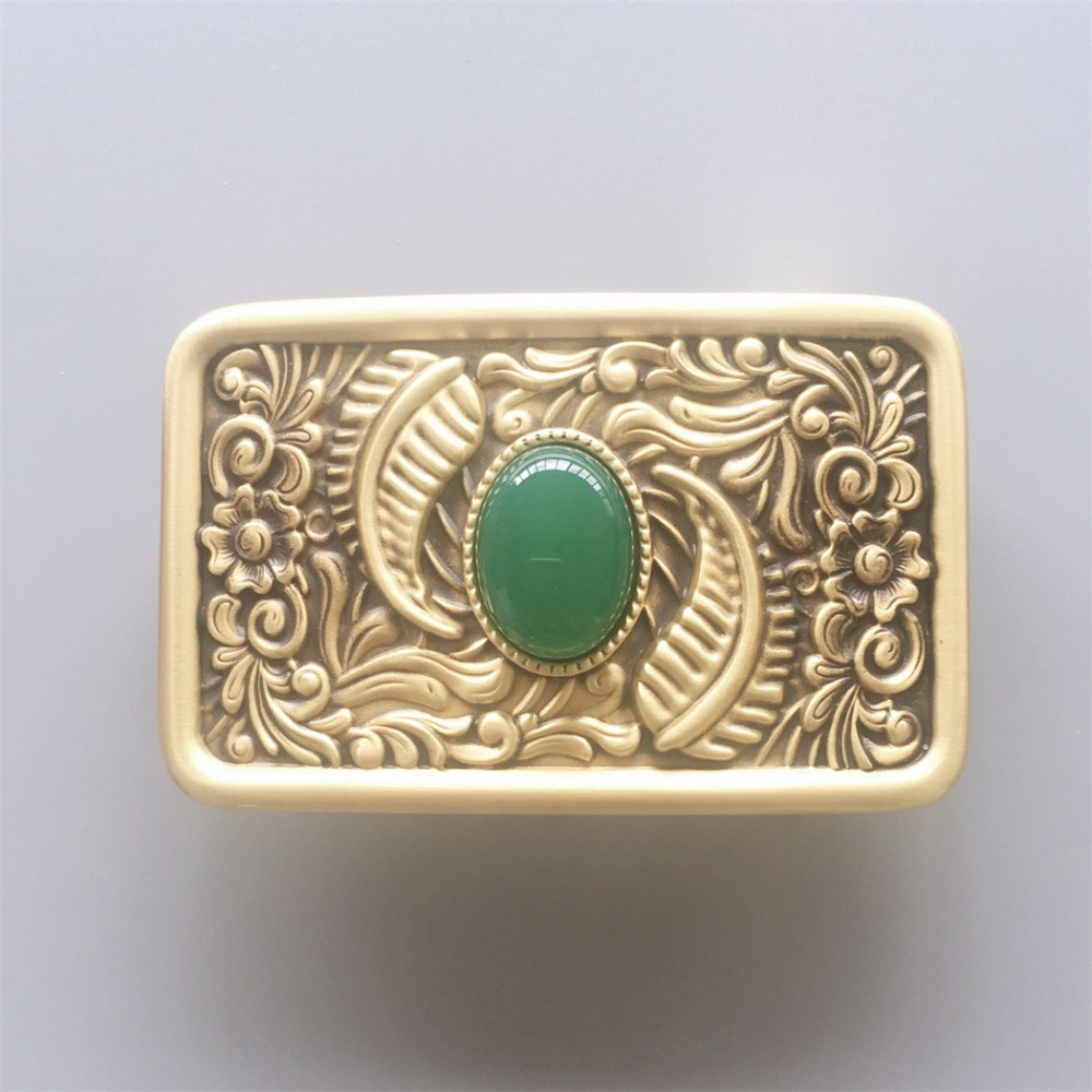 New Western Flower Solid Brass Belt Buckle BUCKLE-BT006
