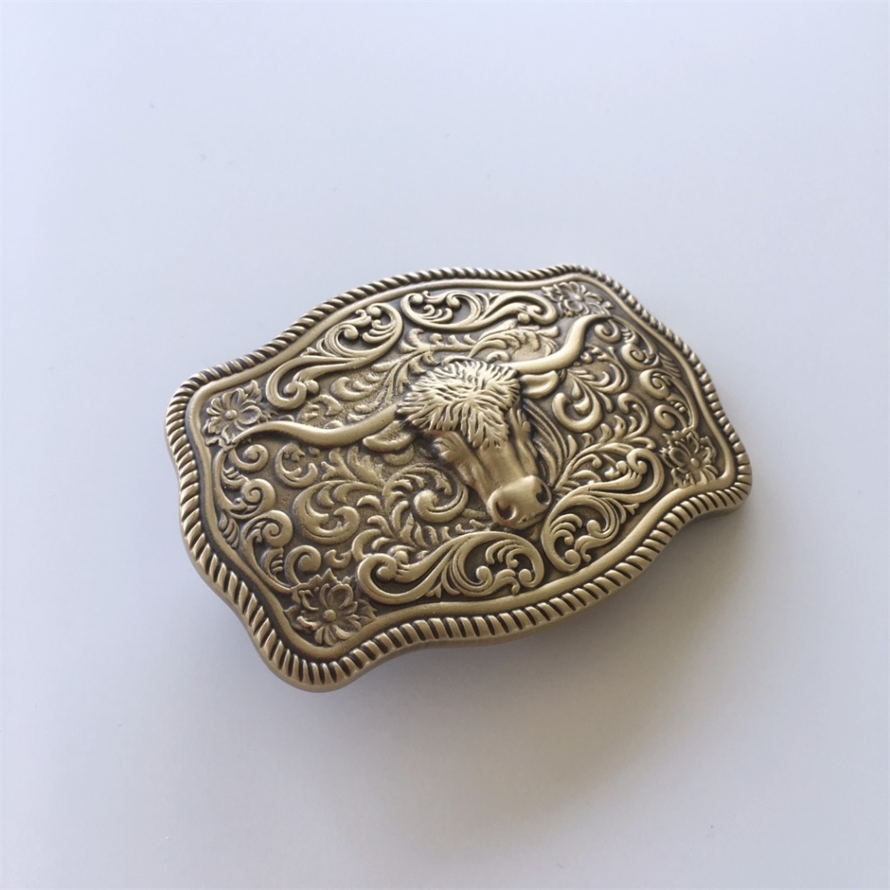 New Western Bull Cowboy Cowgirl Solid Brass Belt Buckle BUCKLE-BS016