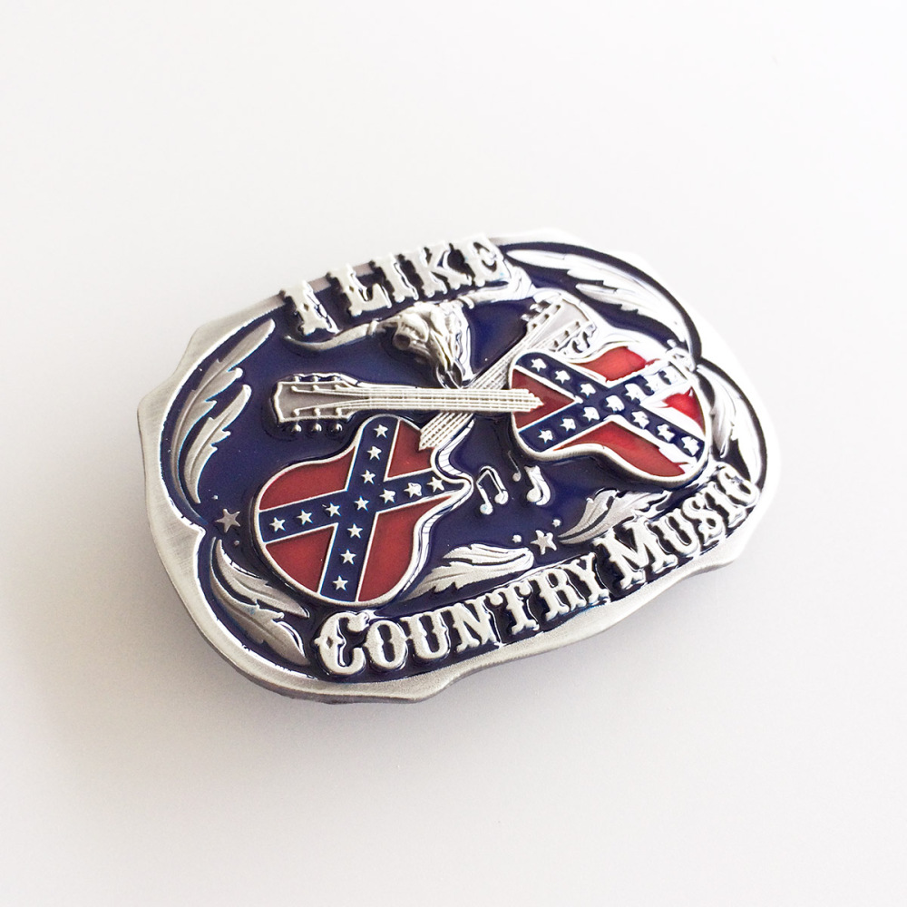 Vintage Enamel Western Country Music Belt Buckle Gurtelschnalle Boucle de ceinture