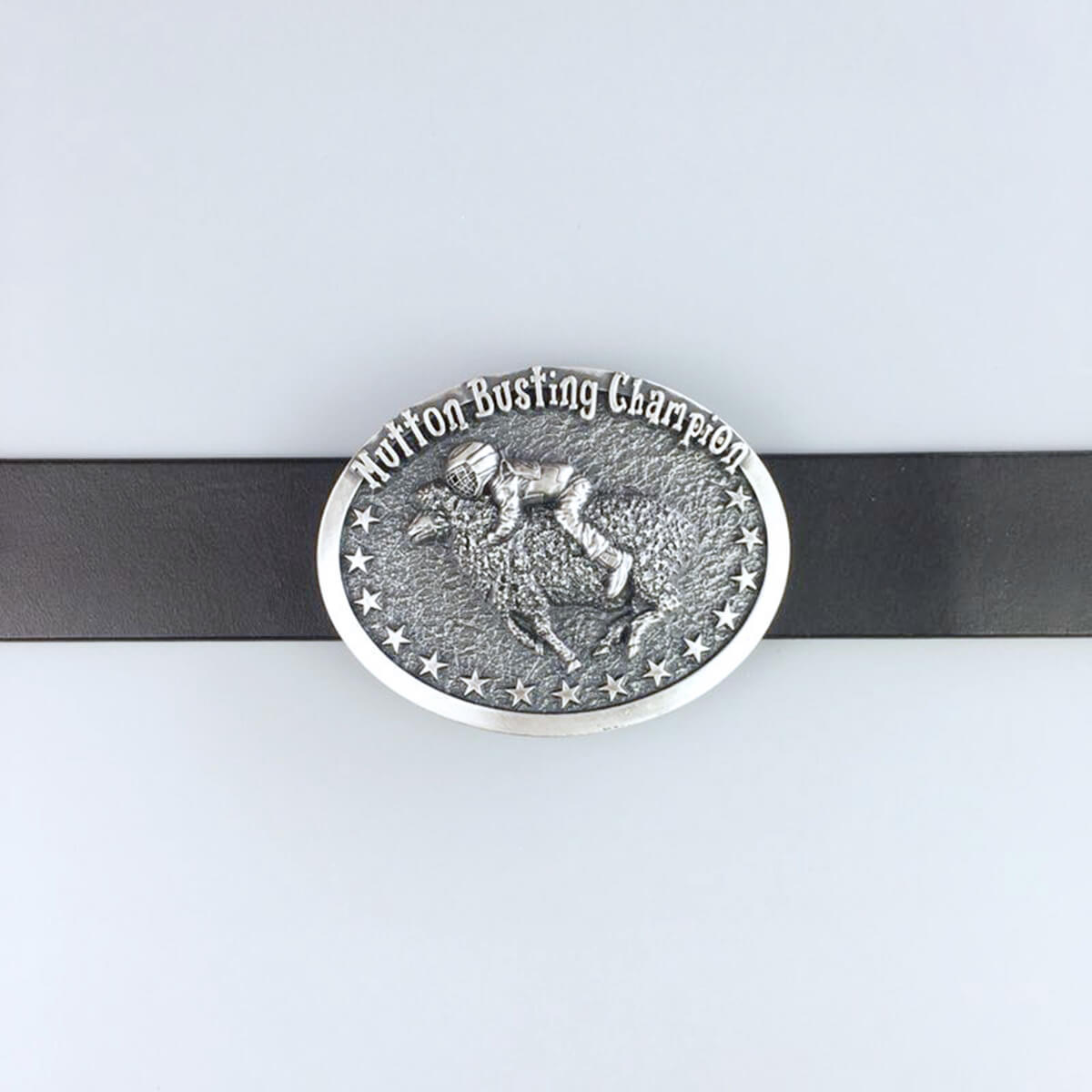 Vintage Silver Rodeo Mutton Busting Champion Western Belt Buckle