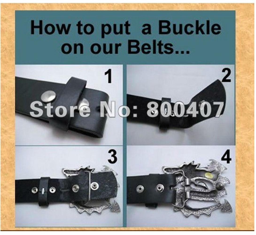 Vintage Style Skull Hand Belt Buckle With Black Genuine Leather Belt BELT-014BK-SK046