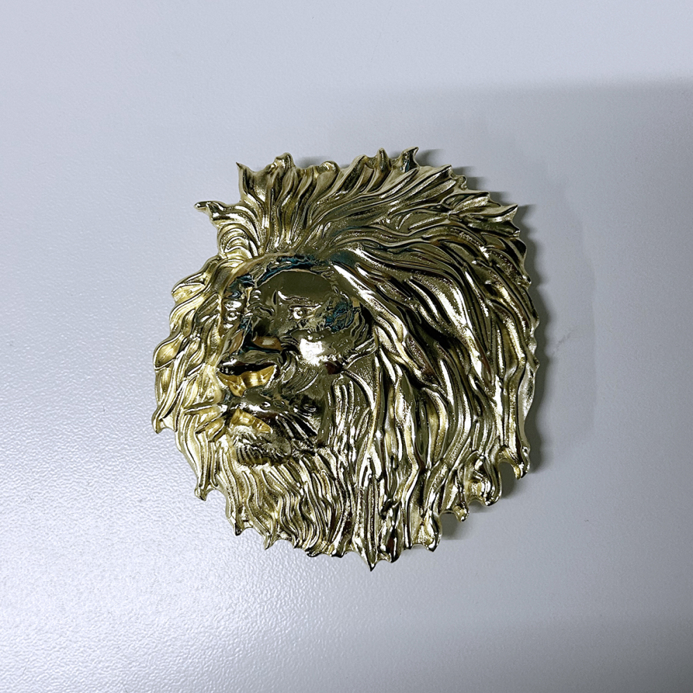 Gold Color Plated Animal King Head Wildlife Western Belt Buckle