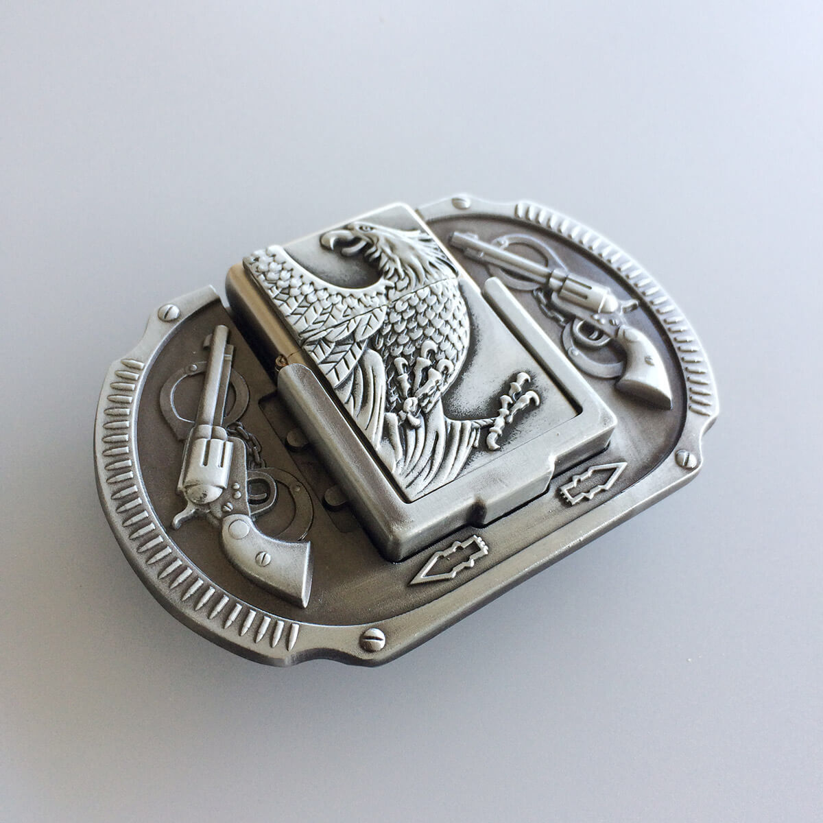 JEAN'S FRIEND Vintage Style Eagle Guns Belt Buckle
