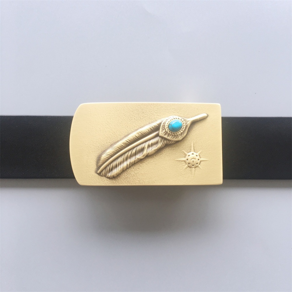 New Stone Sun Solid Brass Belt Buckle BUCKLE-BT002