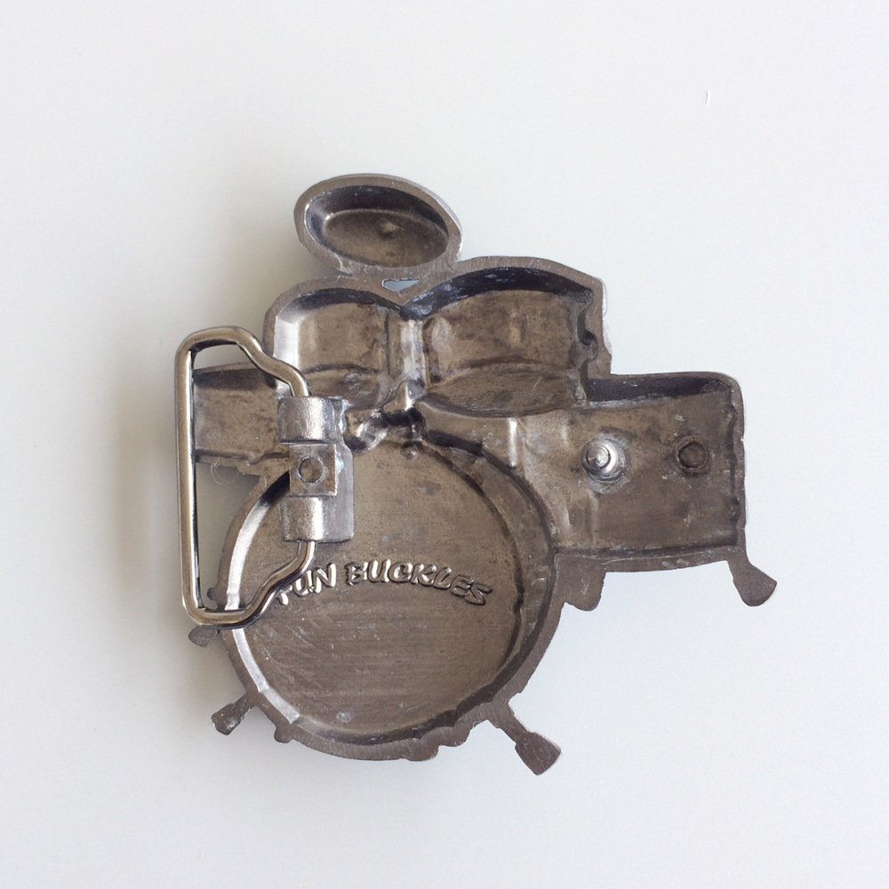 Vintage Drum Kit Black Enamel Music Belt Buckle Gurtelschnalle Boucle de ceinture