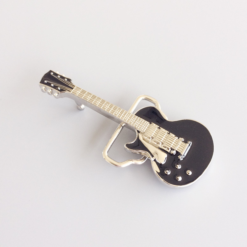 Black Enamel Electric Guitar Music Belt Buckle Gurtelschnalle Boucle de ceinture