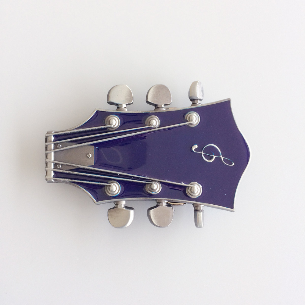 Vintage Blue Enamel Guitar Music Belt Buckle Gurtelschnalle Boucle de ceinture