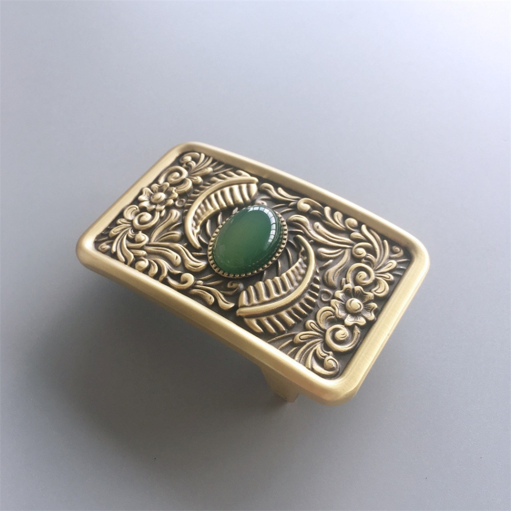 New Western Flower Solid Brass Belt Buckle BUCKLE-BT006