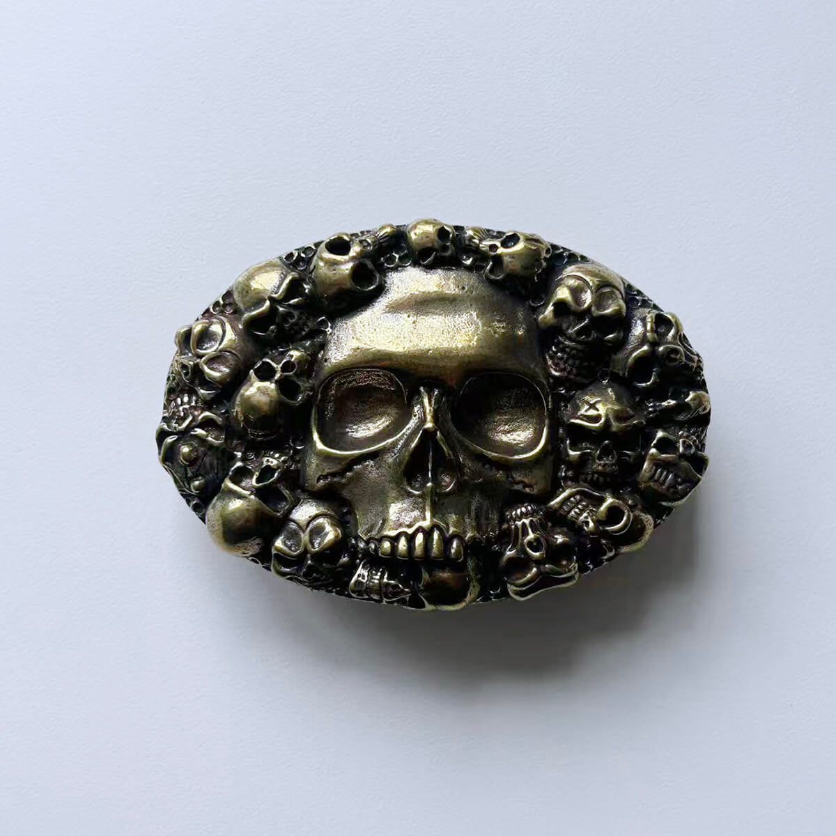 Solid Brass Skull Belt Buckle BUCKLE-BS023
