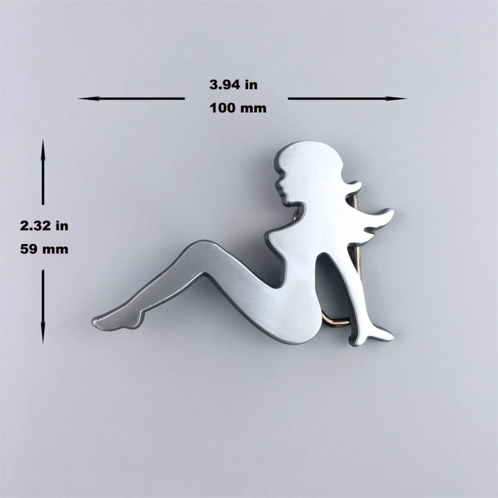Vintage Trucker Girl Mudflap Girl Belt Buckle Gurtelschnalle Boucle