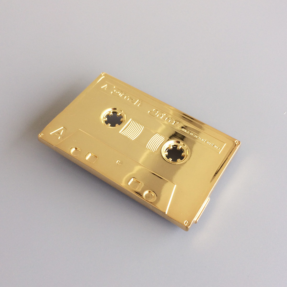 Gold Plated Rock Music Cassette Tape Music Belt Buckle Gurtelschnalle Boucle de ceinture