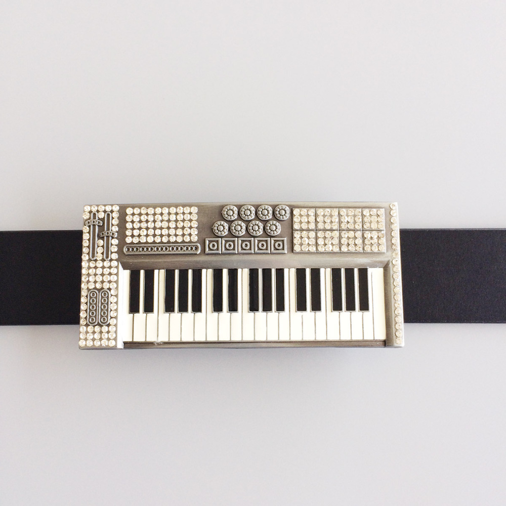 Bling Bling Rhinestones Piano Music Belt Buckle Gurtelschnalle Boucle de ceinture