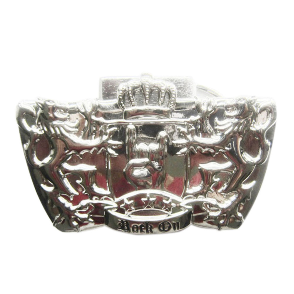 Bright Silver Lions Crown Belt Buckle Gurtelschnalle Boucle de ceinture