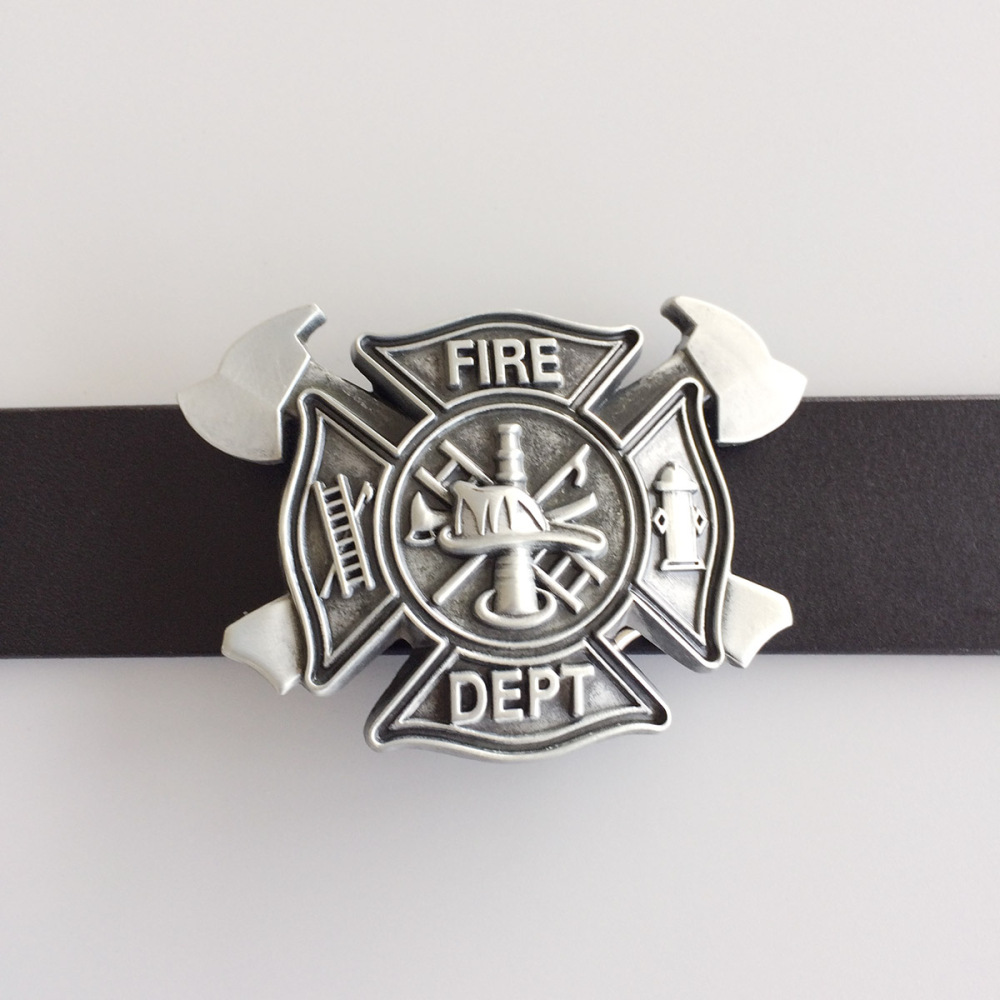 JEAN'S FRIEND Vintage Style Cross Fire Fighter Belt Buckle