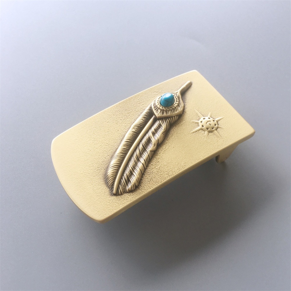 New Stone Sun Solid Brass Belt Buckle BUCKLE-BT002